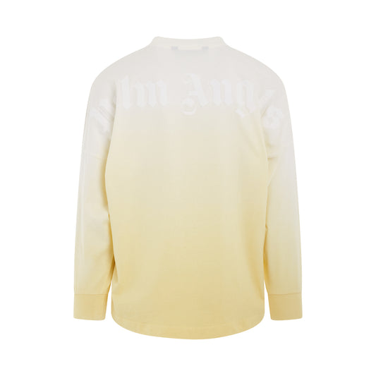 Gradient Overlogo Long Sleeve T-Shirt in Yellow/White