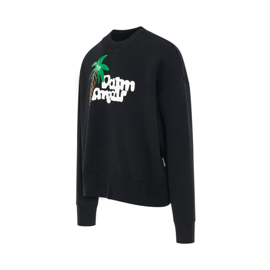 "Sketchy" Logo Print Sweatshirt in Black