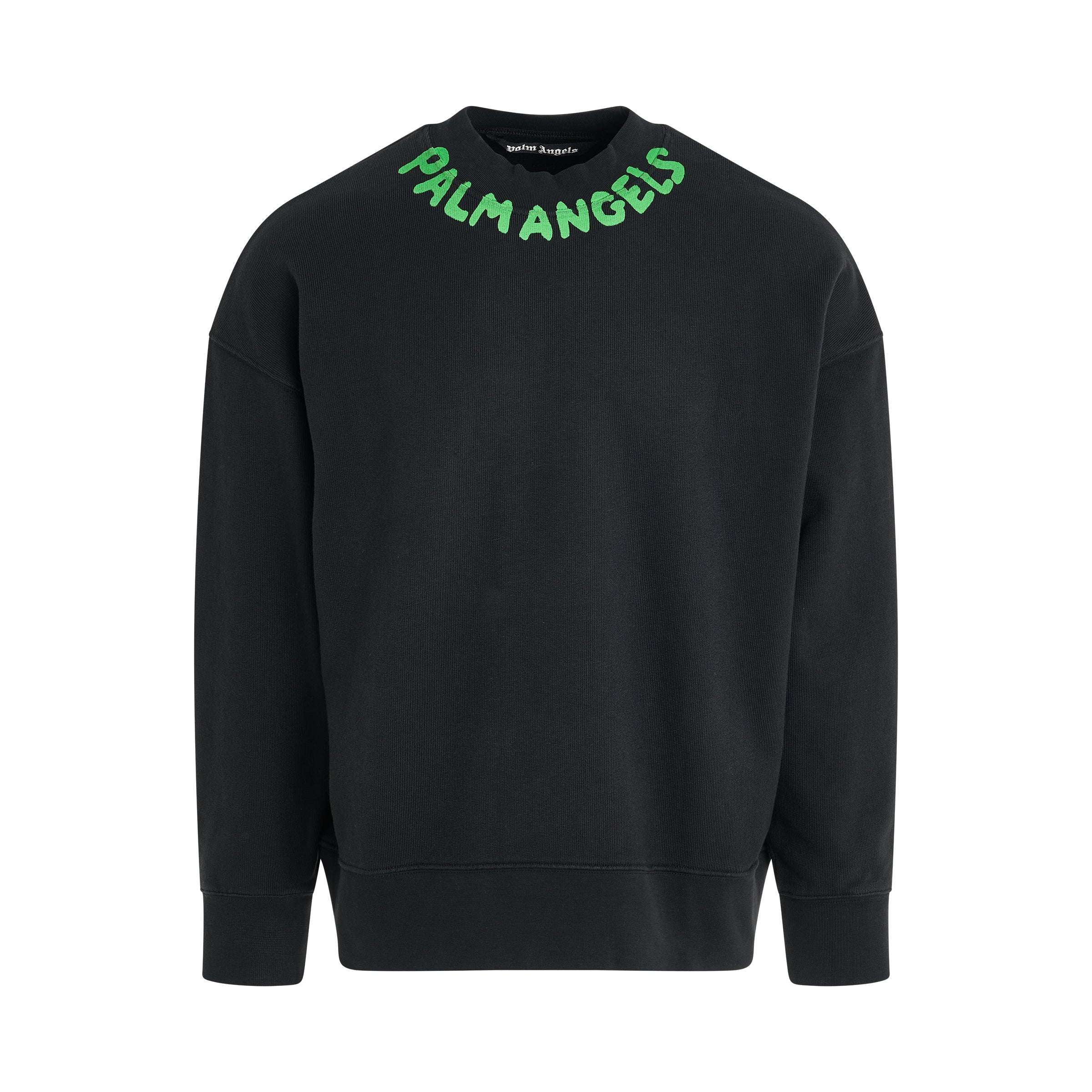 Seasonal Logo Crewneck Sweater in Black/Green