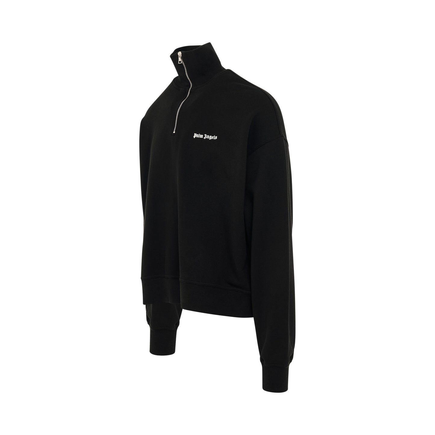 Embroidered Logo Half-zip Sweatshirt in Black