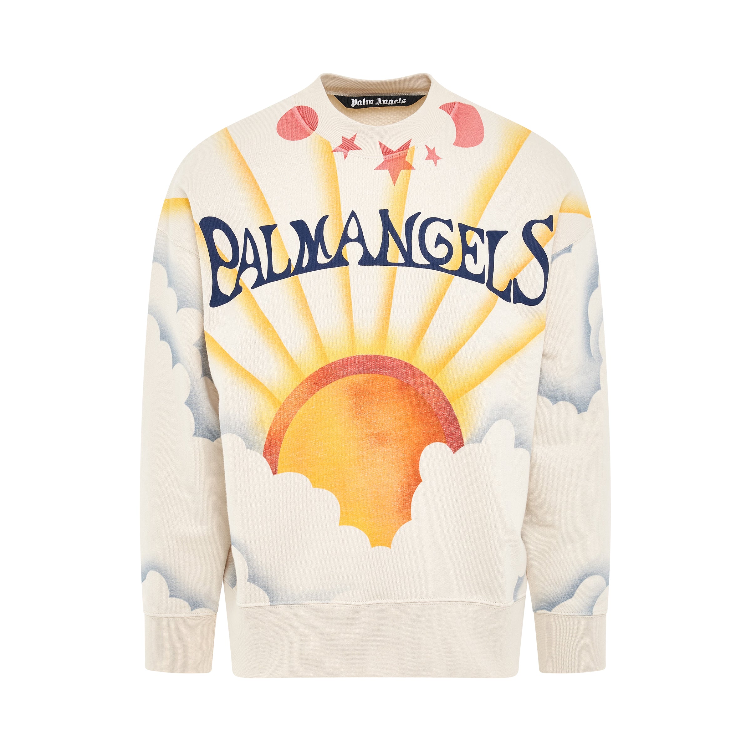 Palm Sunrise Graphic Sweatshirt in Off White