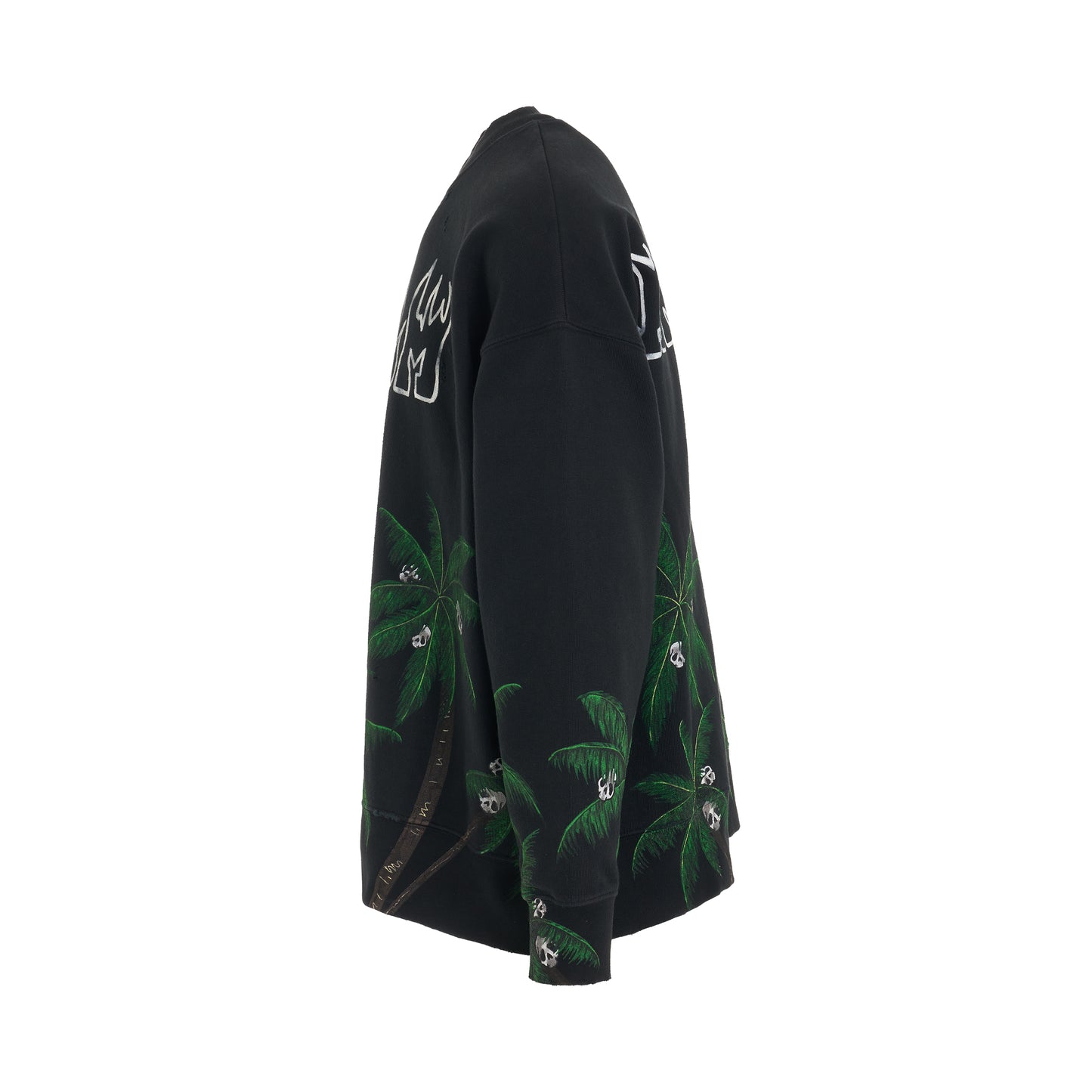 Palm&Skull Vintage Crewneck in Black/Green