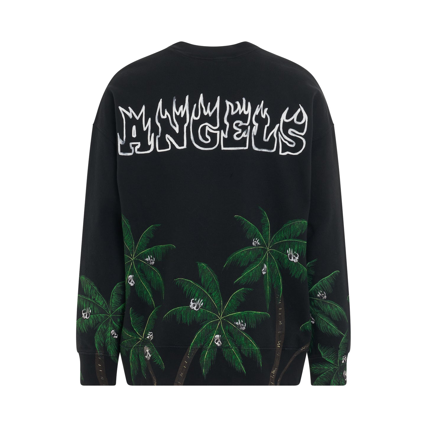 Palm&Skull Vintage Crewneck in Black/Green