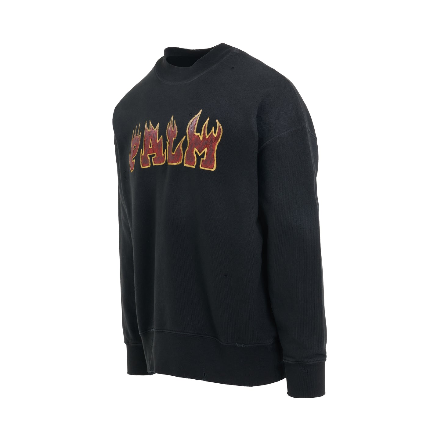 Logo Flames Vintage Crewneck Sweatshirt in Black/Red