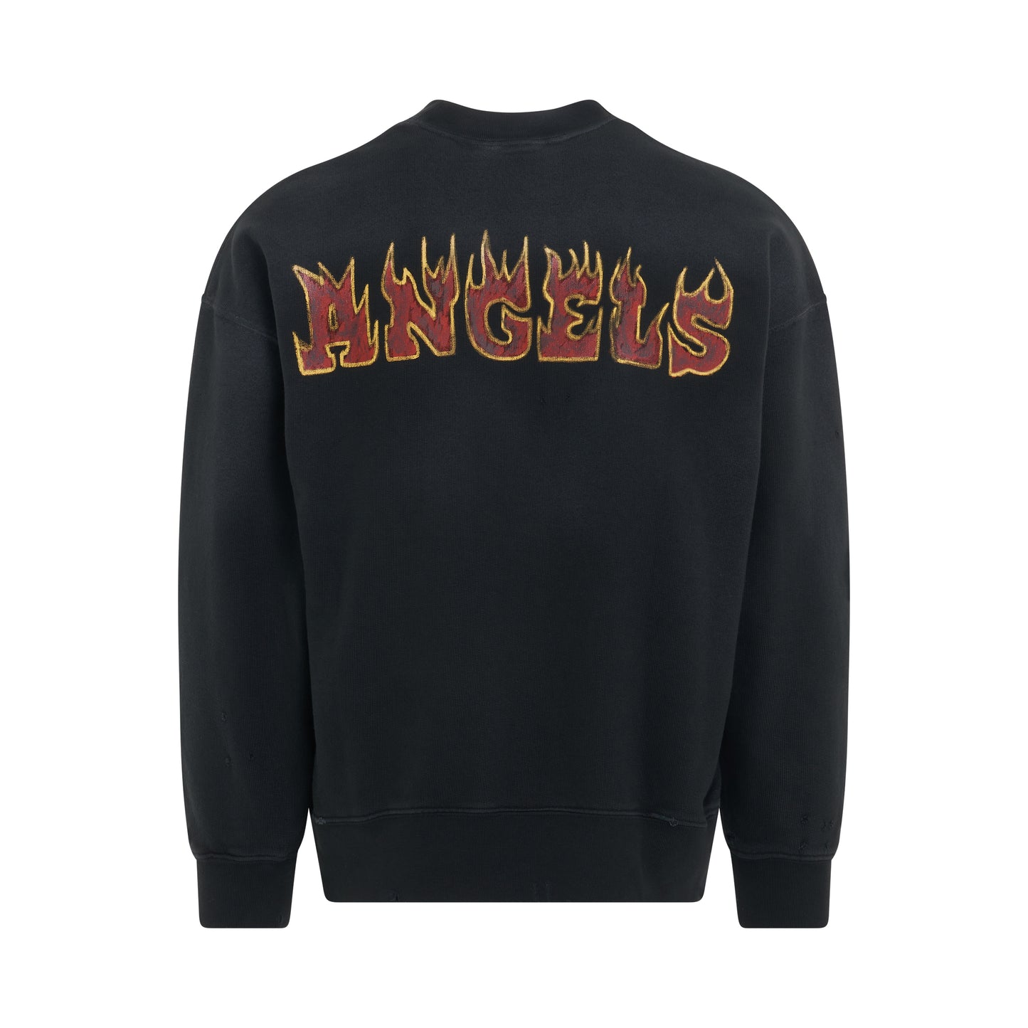 Logo Flames Vintage Crewneck Sweatshirt in Black/Red