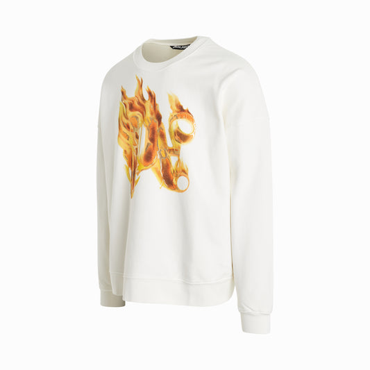 Burning Monogram Sweatshirt in Off White