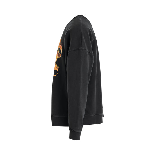 Burning Monogram Sweatshirt in Black/Gold