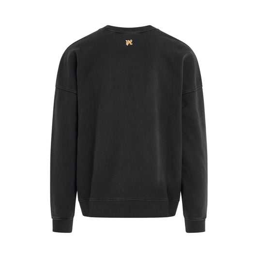 Burning Monogram Sweatshirt in Black/Gold