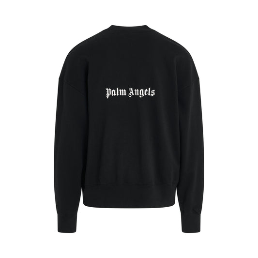 Back Logo Crewneck Sweater in Black/Off White