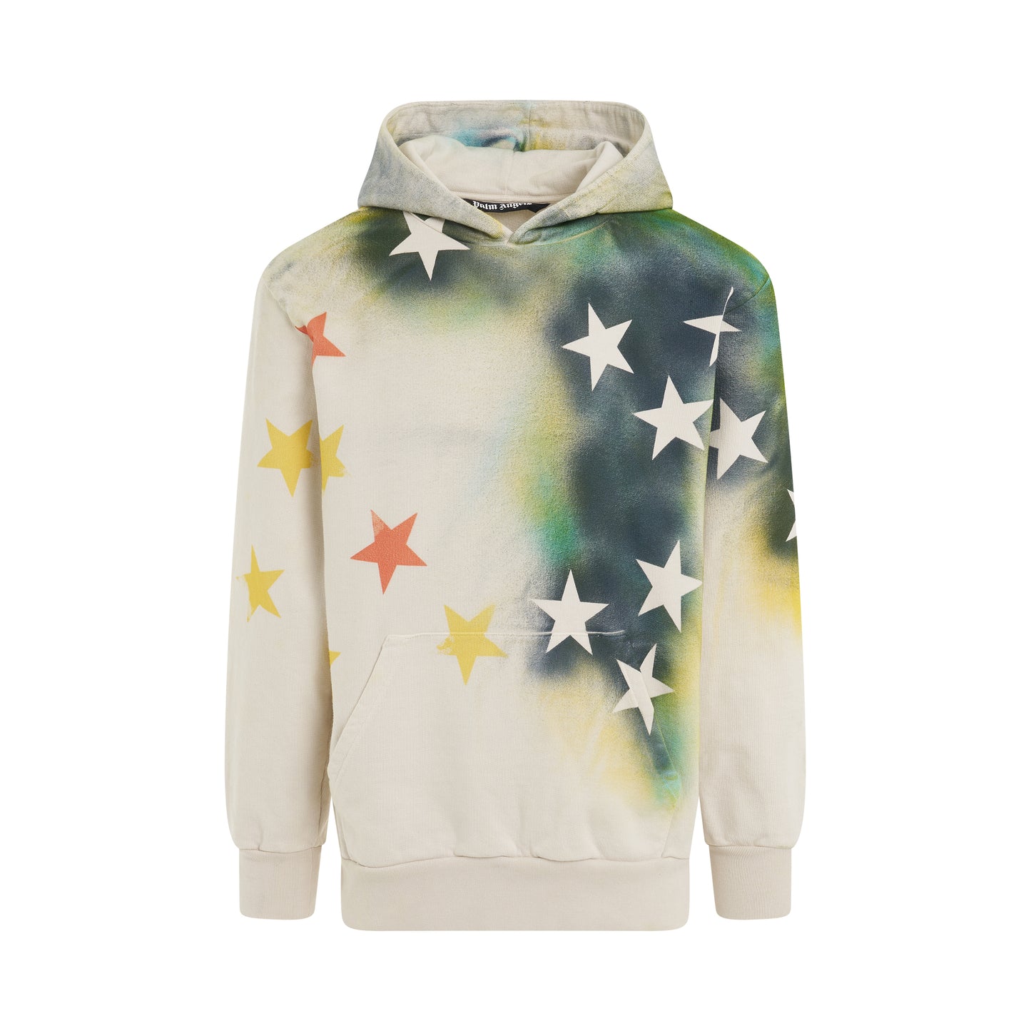 Sprayed Stars Vintage Hoodie in White/Multicolour