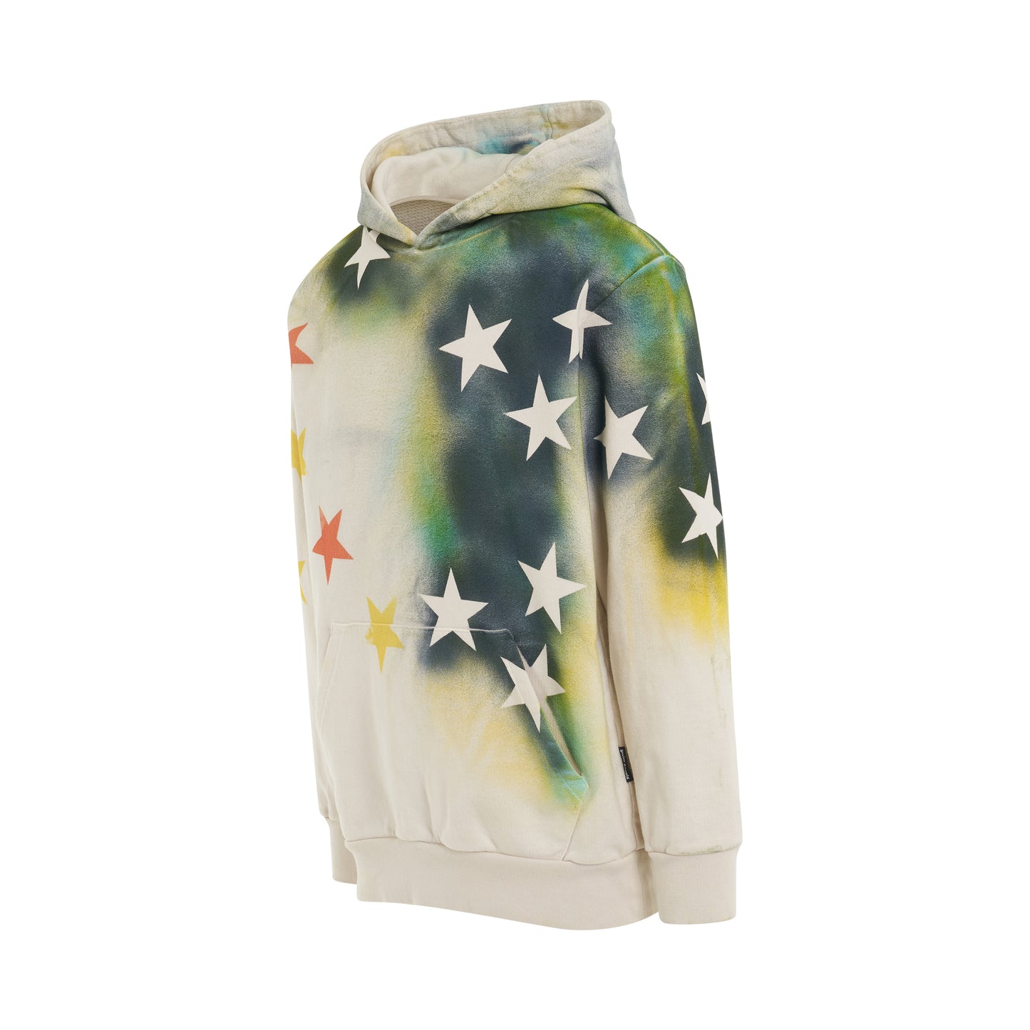 Sprayed Stars Vintage Hoodie in White/Multicolour