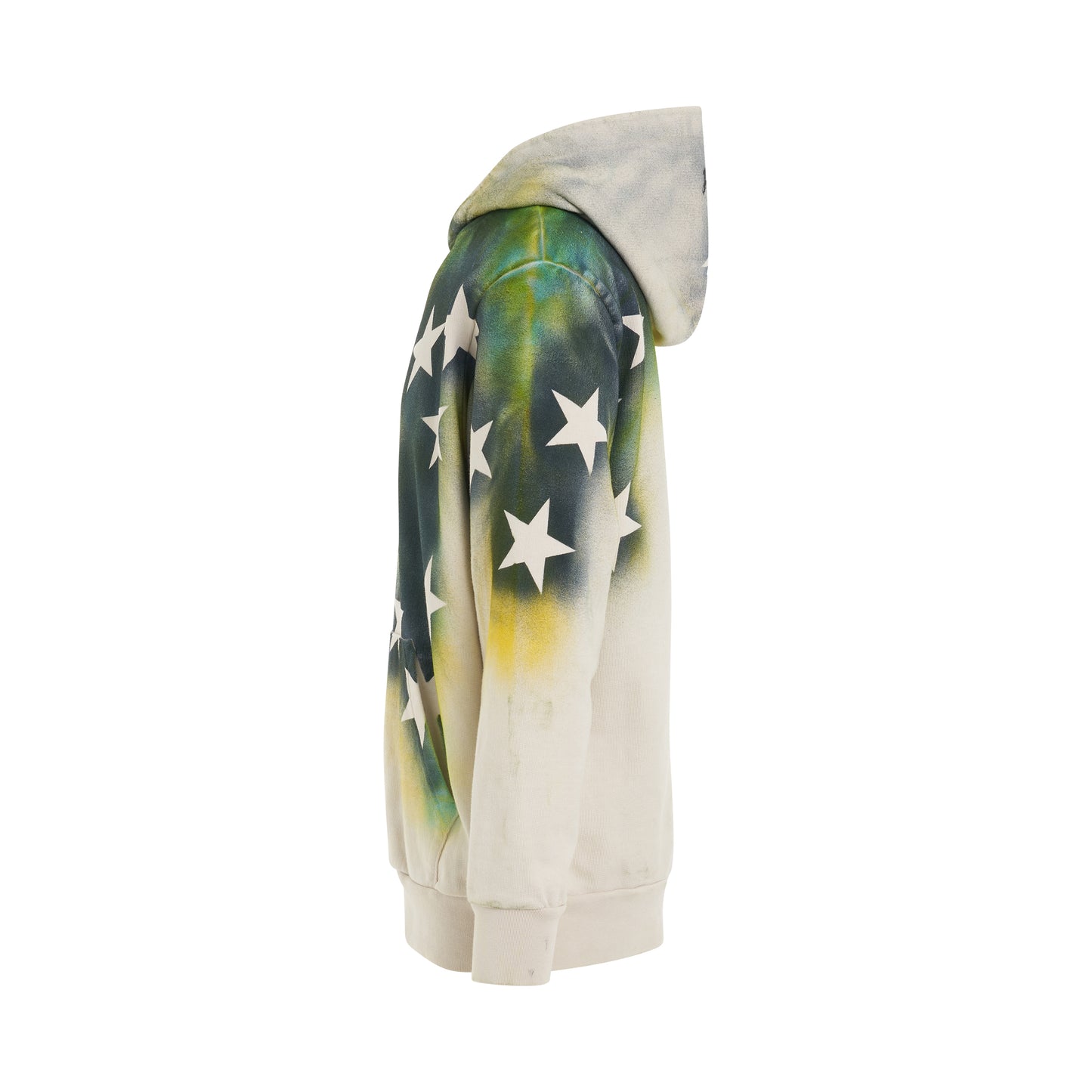 Sprayed Stars Vintage Hoodie in White/Multicolour