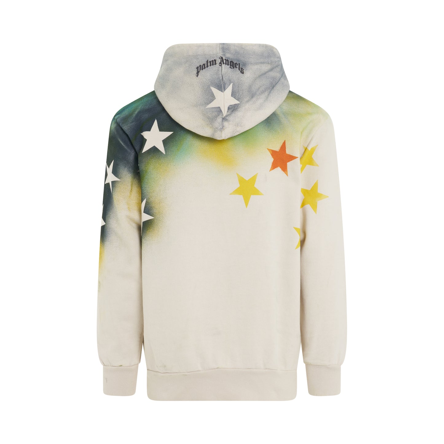 Sprayed Stars Vintage Hoodie in White/Multicolour