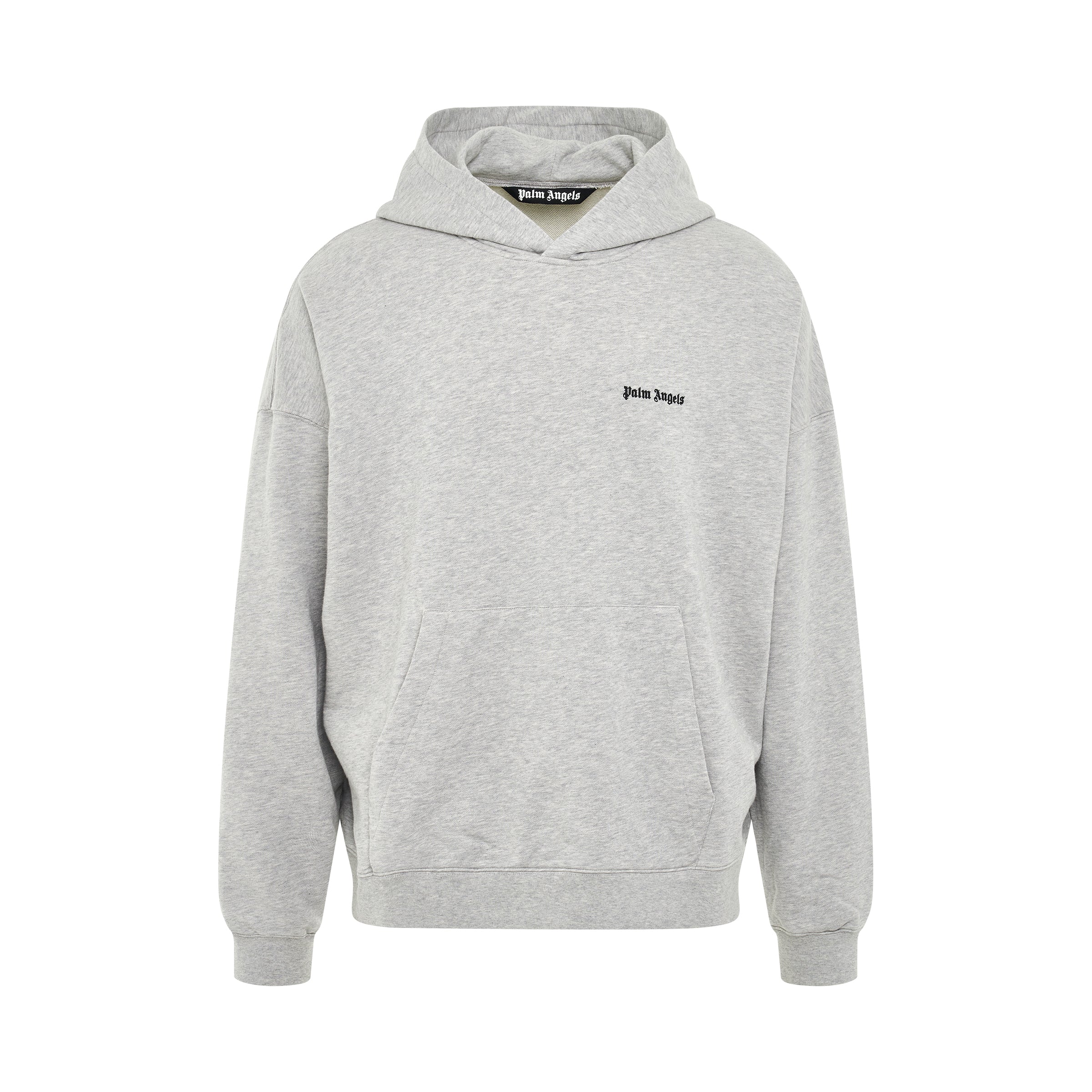 Embroidered Logo Hoodie in Melange Grey