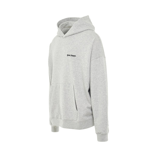 Embroidered Logo Hoodie in Melange Grey