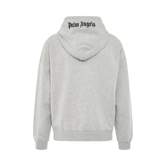 Embroidered Logo Hoodie in Melange Grey