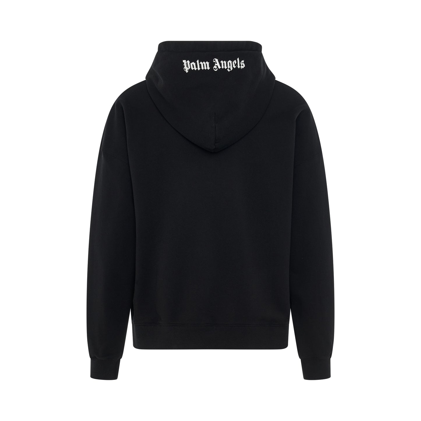 Cotton Embroidered Logo Hoodie in Black