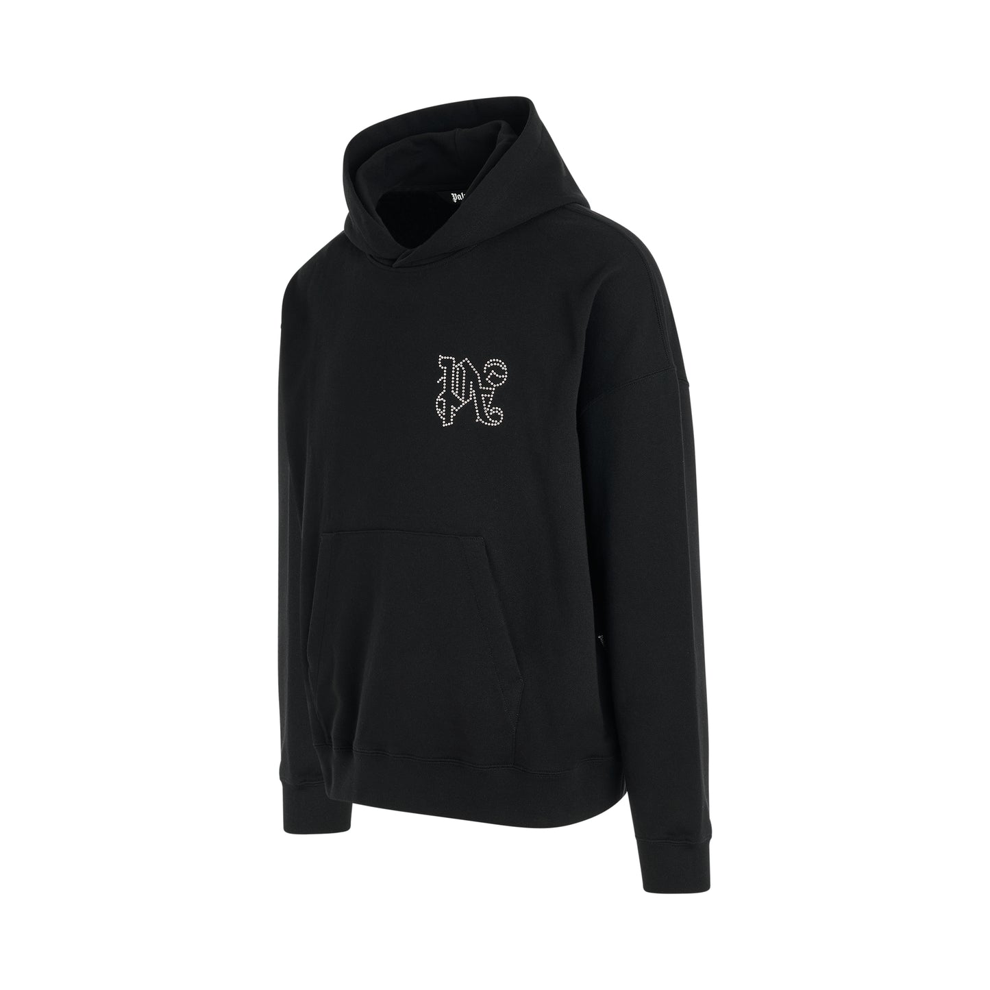 Monogram Stud Hoodie in Black