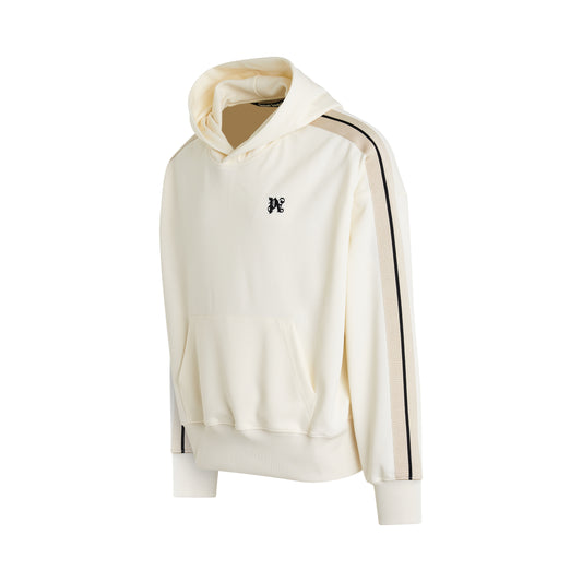 Monogram Track Hoodie in Off White