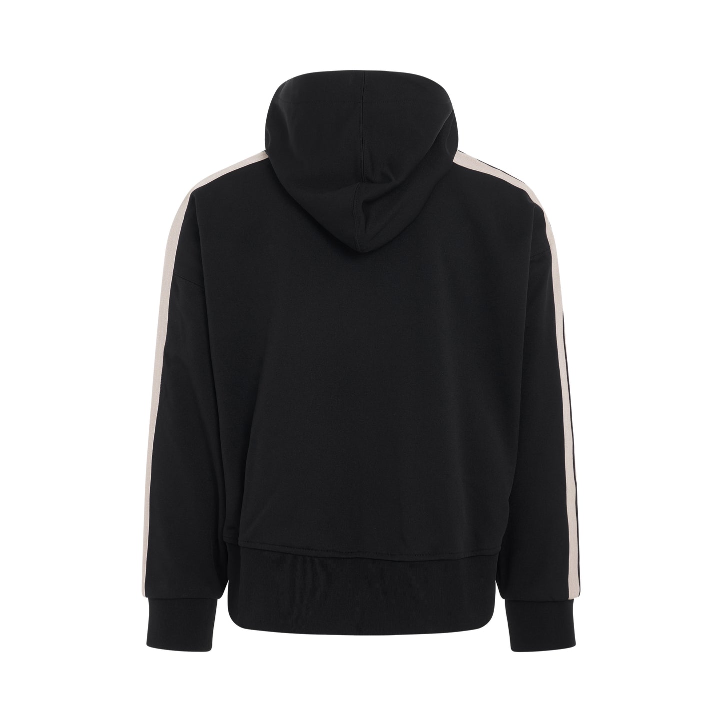 Zipped Hoodie Track Jacket in Black/Off White