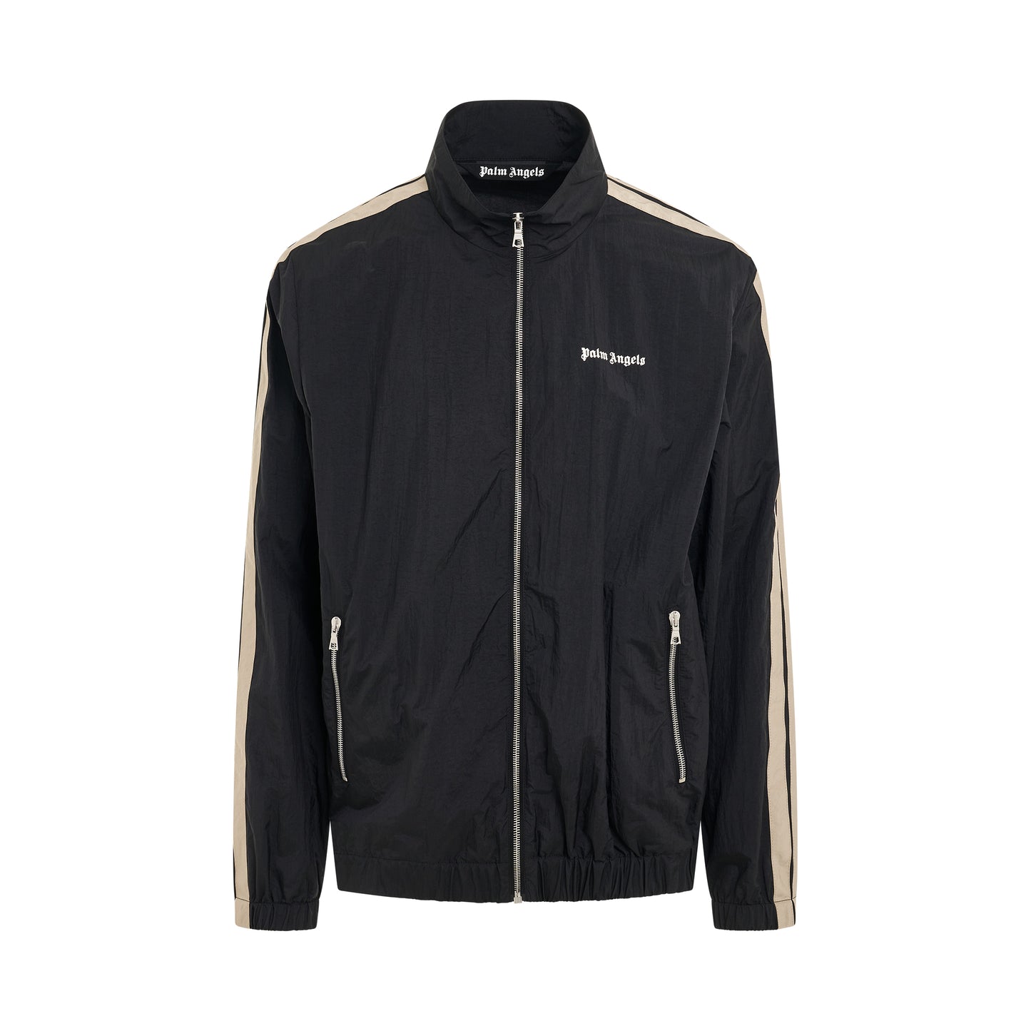 Palm Angels Nylon Stripe Track Jacket in Black