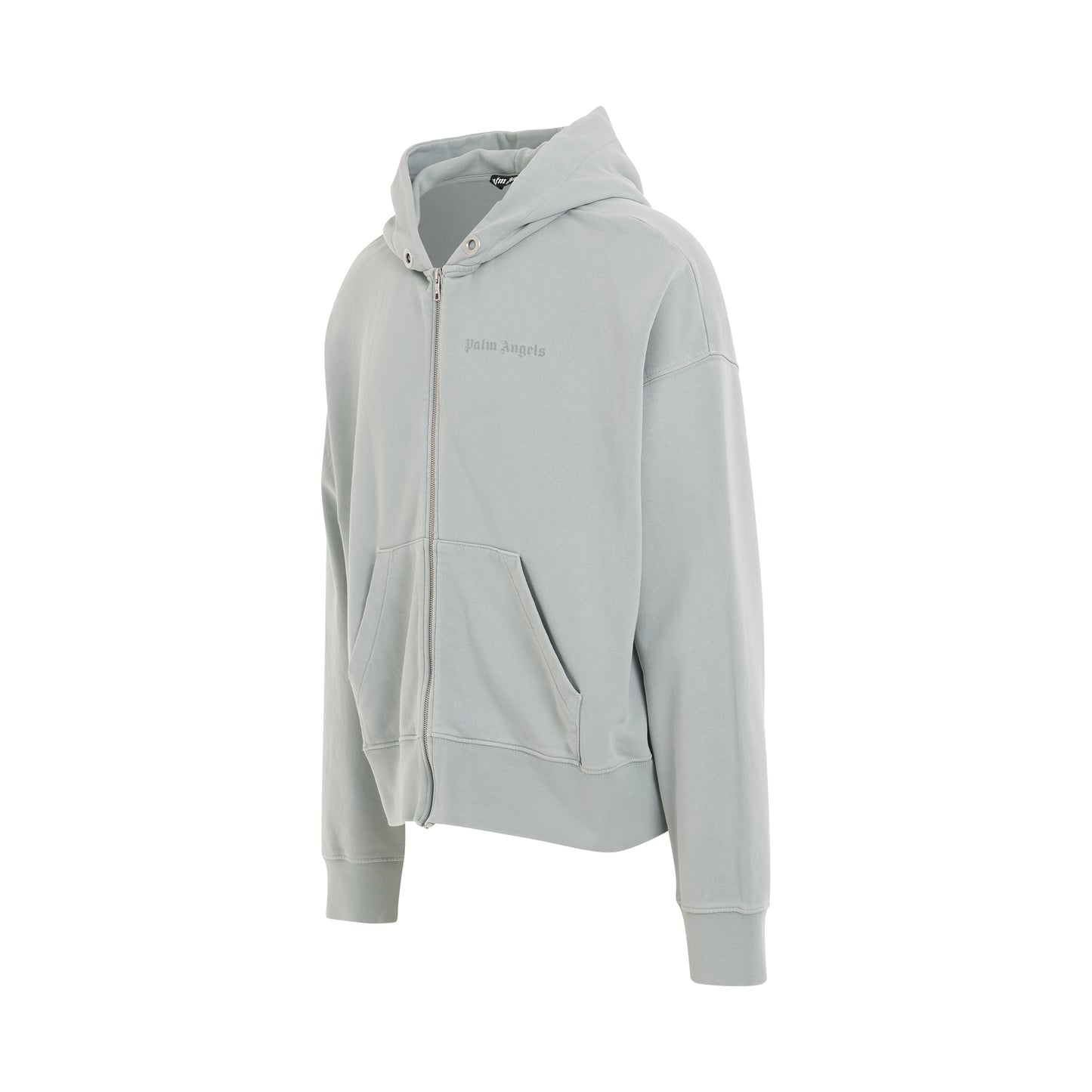 GD Reverse Logo Zipped Hoodie in Light Grey