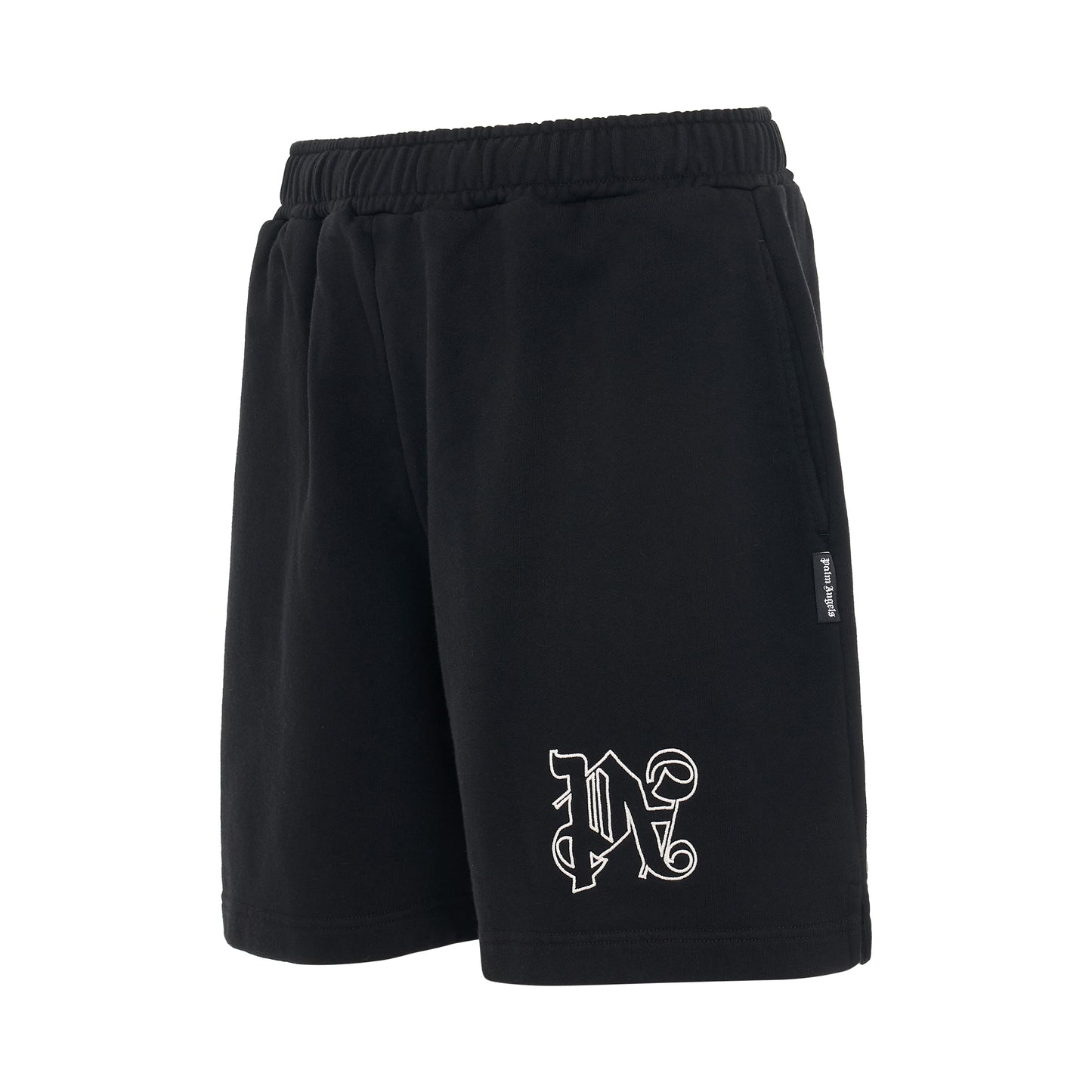 Monogram Embroidered Sweatshorts in Black