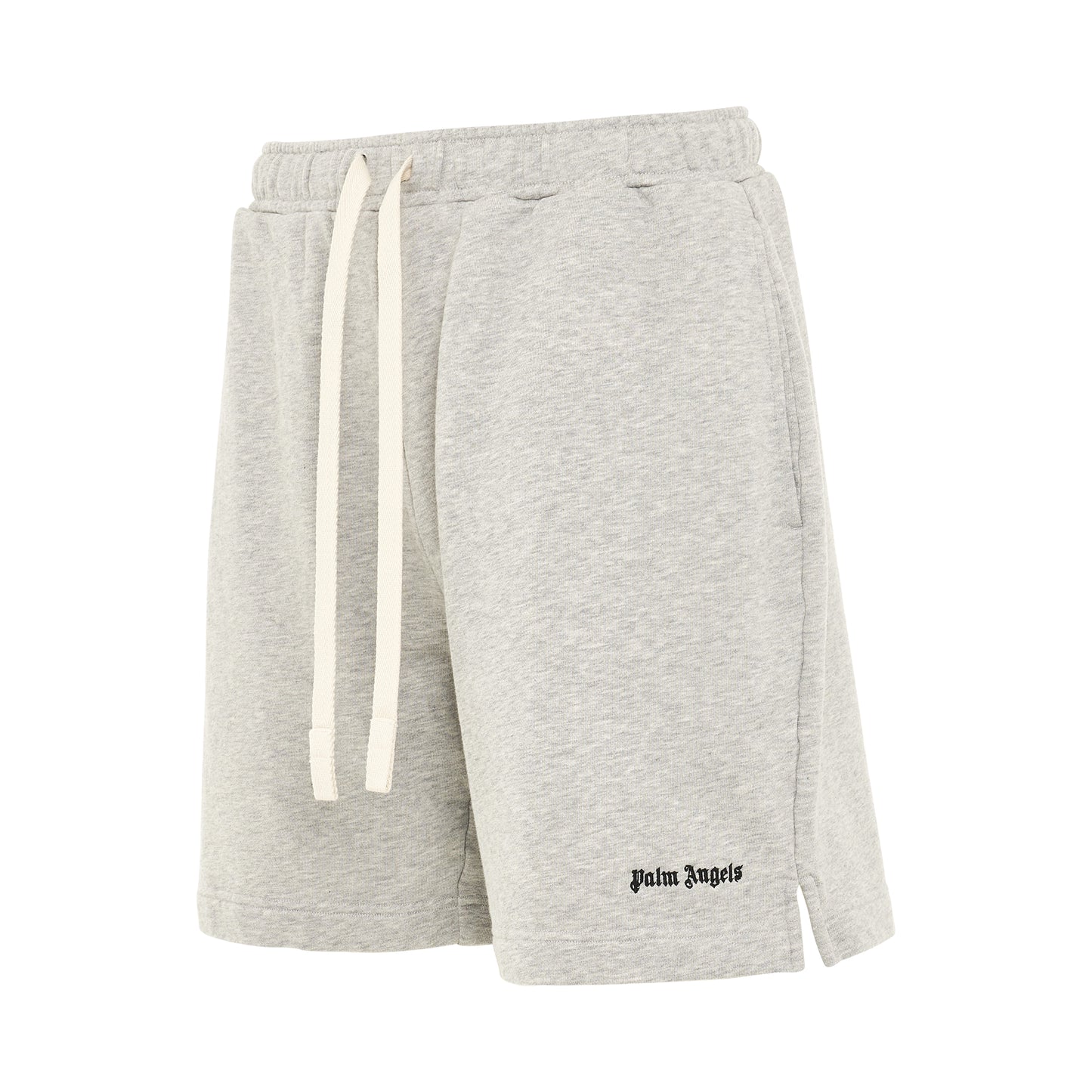 Embroidered Logo Sweatshort in Melange Grey