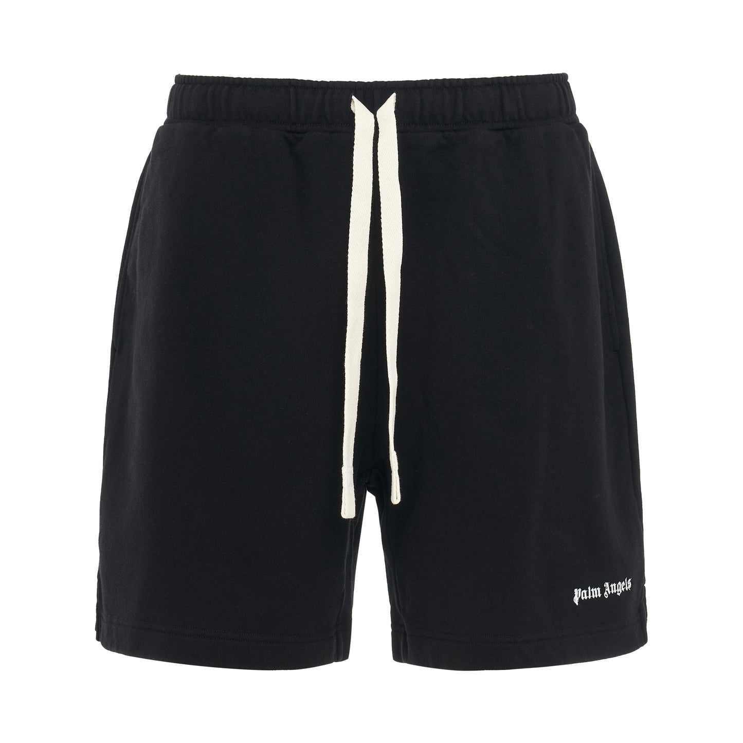 Embroidered Logo Sweatshort in Black/White