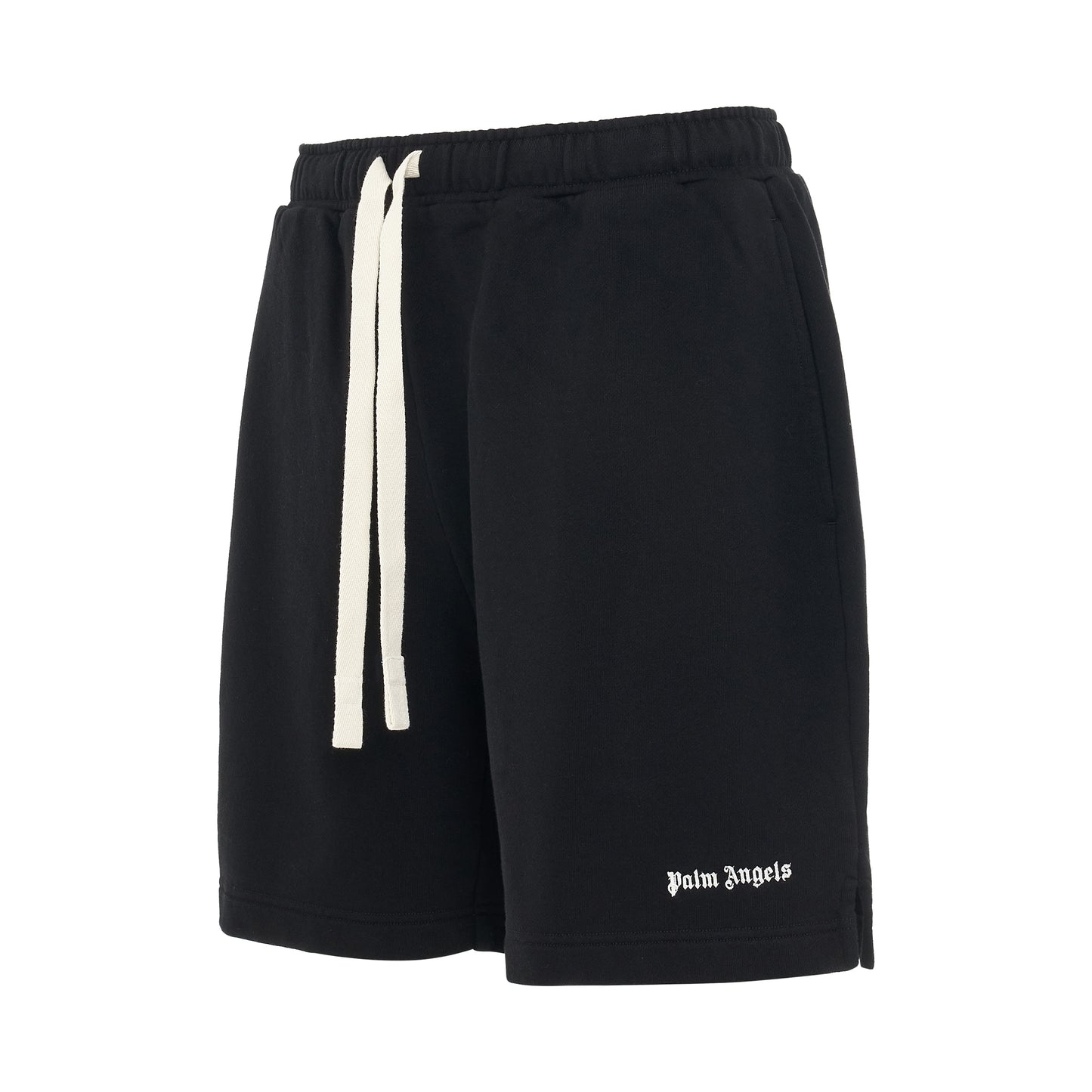 Embroidered Logo Sweatshort in Black/White