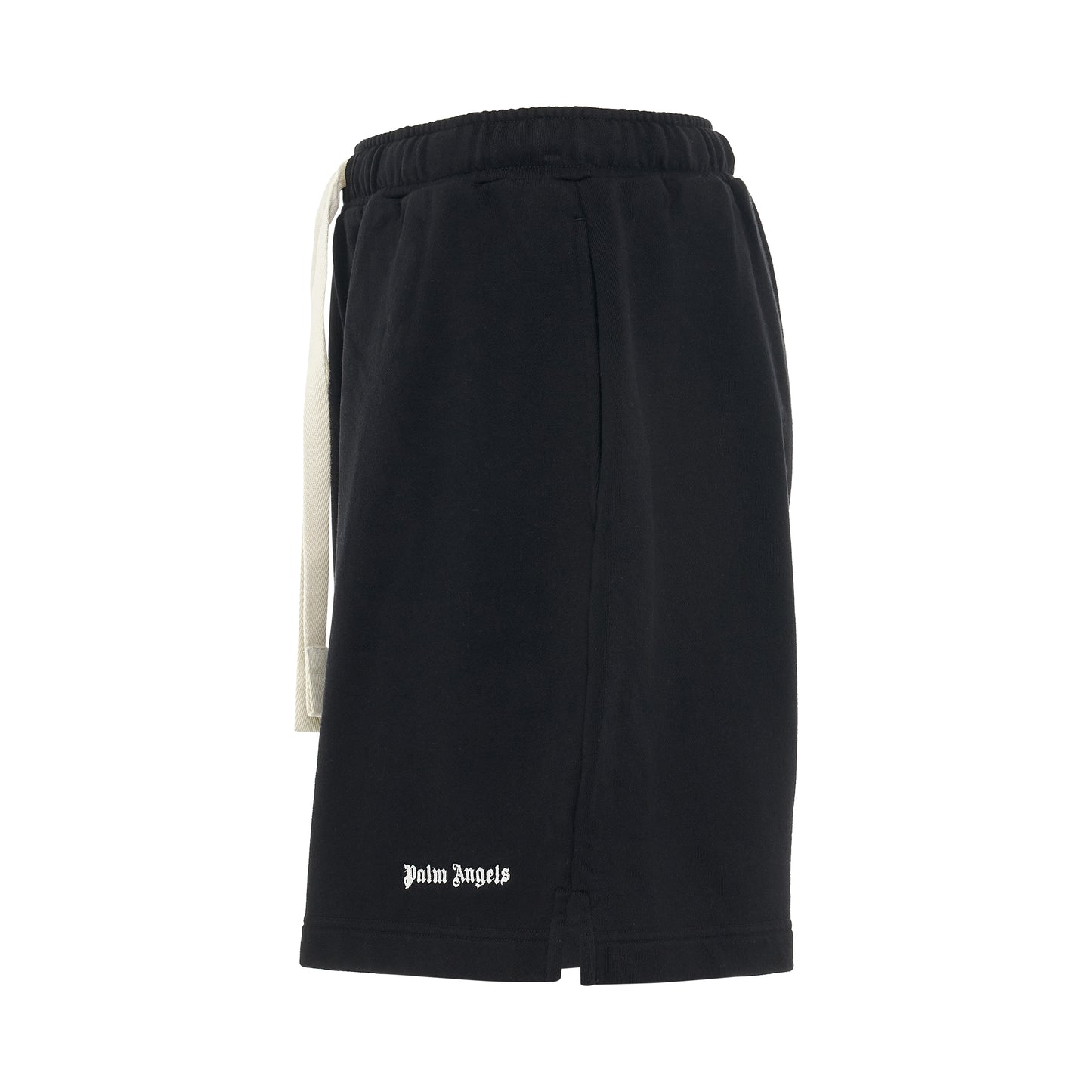 Embroidered Logo Sweatshort in Black/White