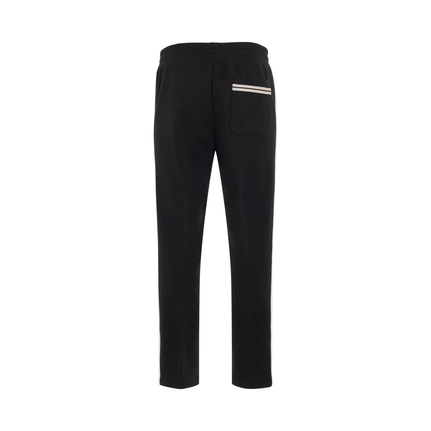 Classic Knit Track Pants in Black/Off White