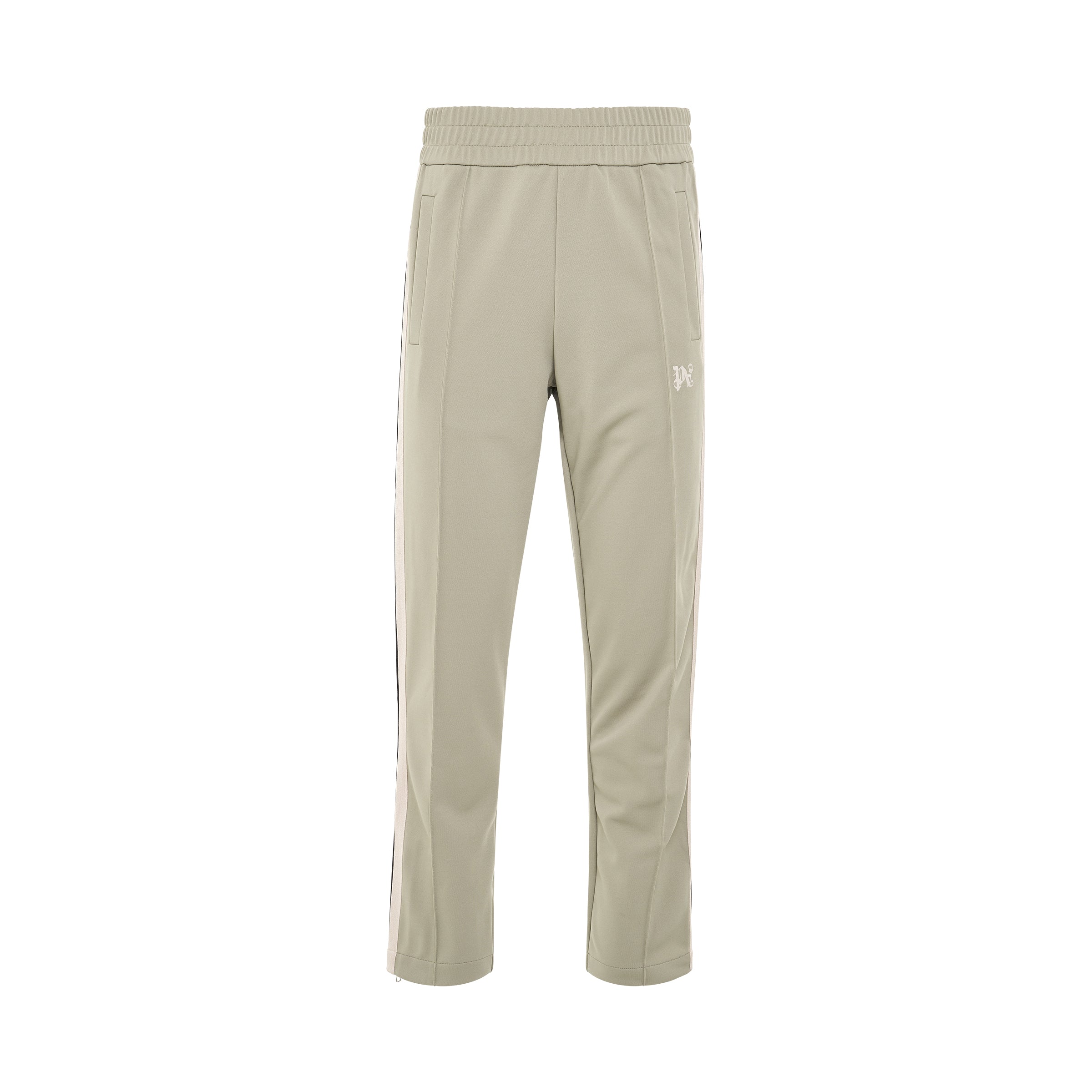 Monogram Embroidered Track Pants in Dark Grey