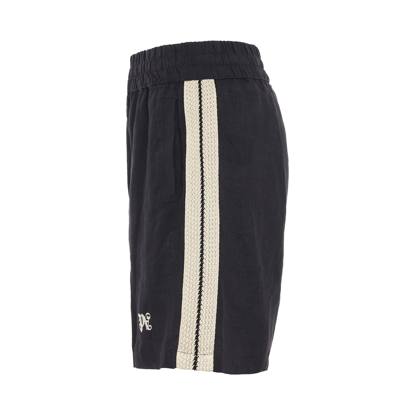 Monogram Embroidered Track Shorts in Black