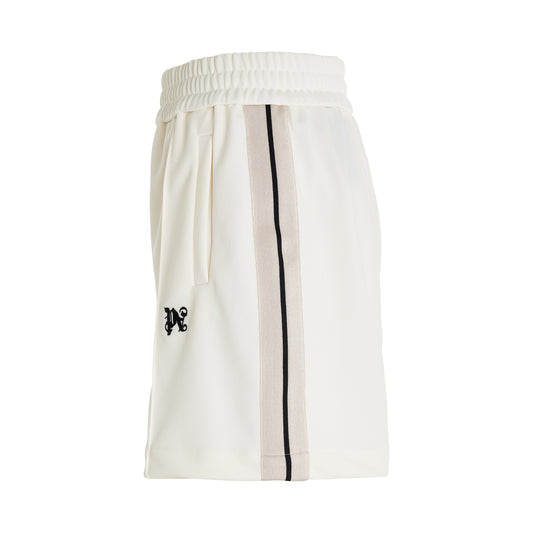 Monogram Track Shorts in Off White