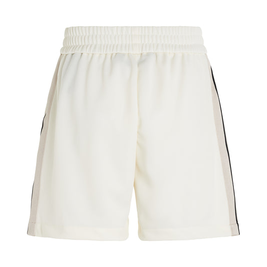 Monogram Track Shorts in Off White