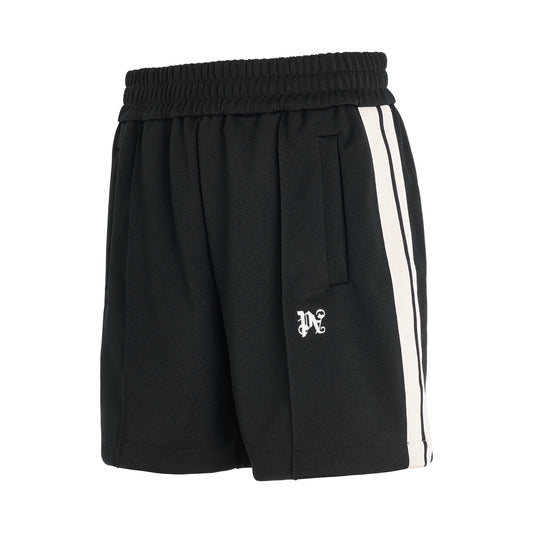 Monogram Track Shorts in Black/Butter