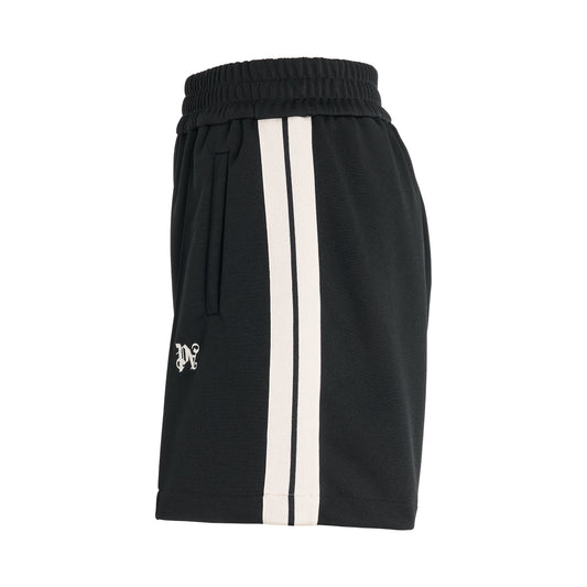 Monogram Track Shorts in Black/Butter