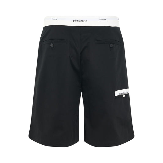 Satorial Waistband Shorts in Black