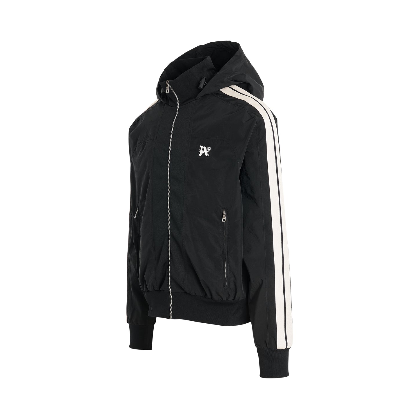 Monogram Nylon Track Jacket in Black/Off White