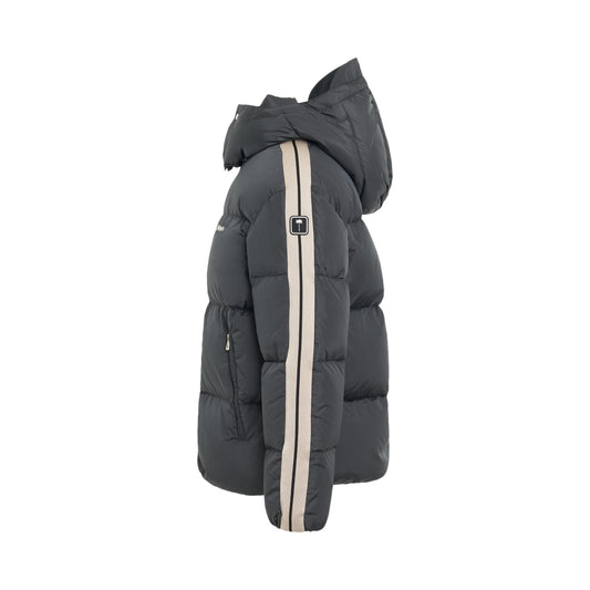 Hooded Track Down Jacket in Dark Grey