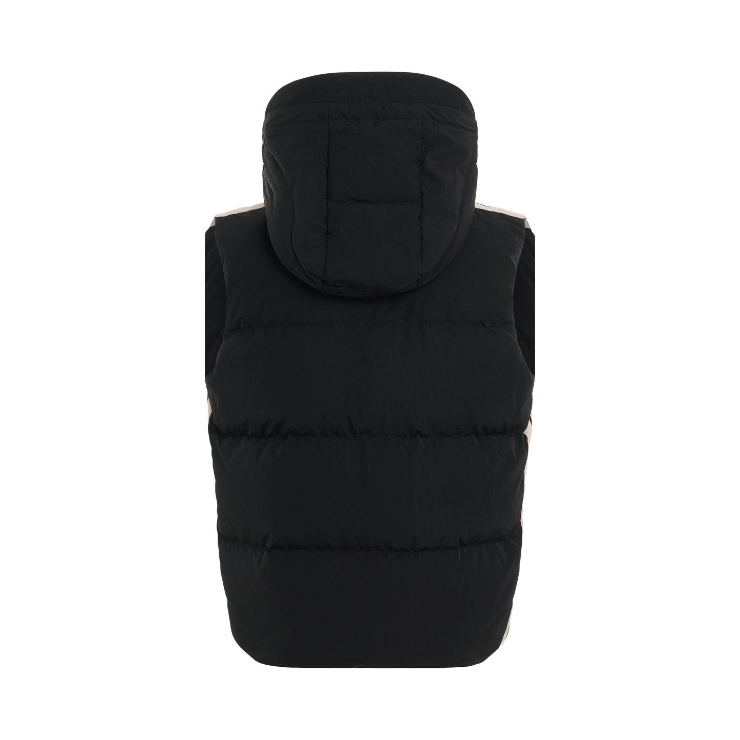 Classic Hooded Track Down Vest in Black/White