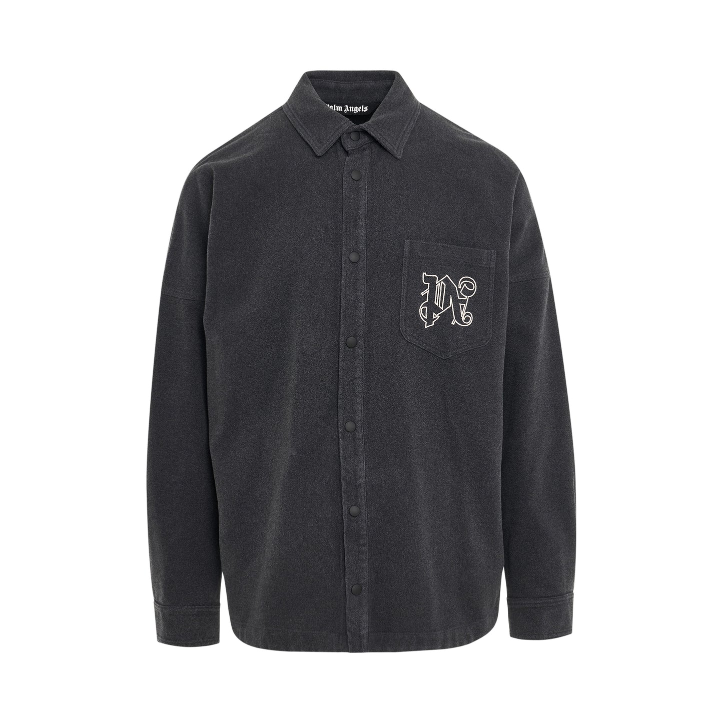 Monogram Print Overshirt in Anthracite