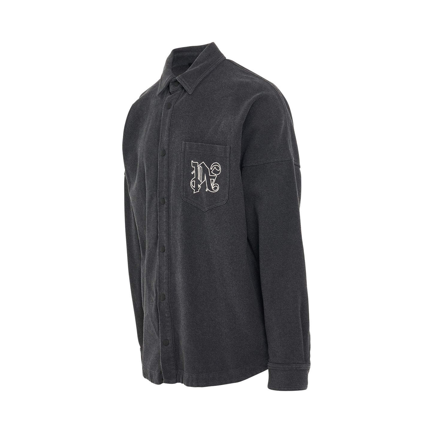 Monogram Print Overshirt in Anthracite