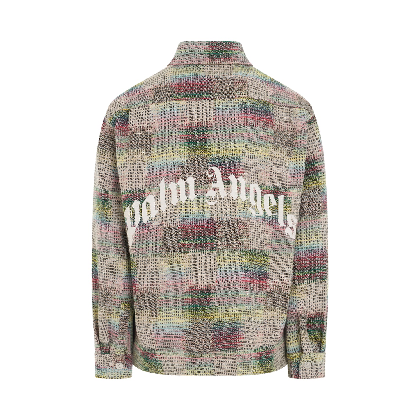 Jacquard Curved Logo Overshirt in Multicolour/White