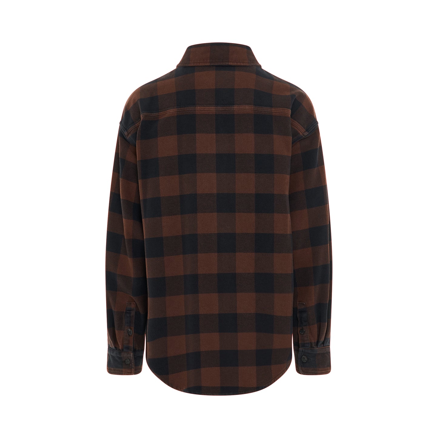 Monogram Print Check Overshirt in Brown