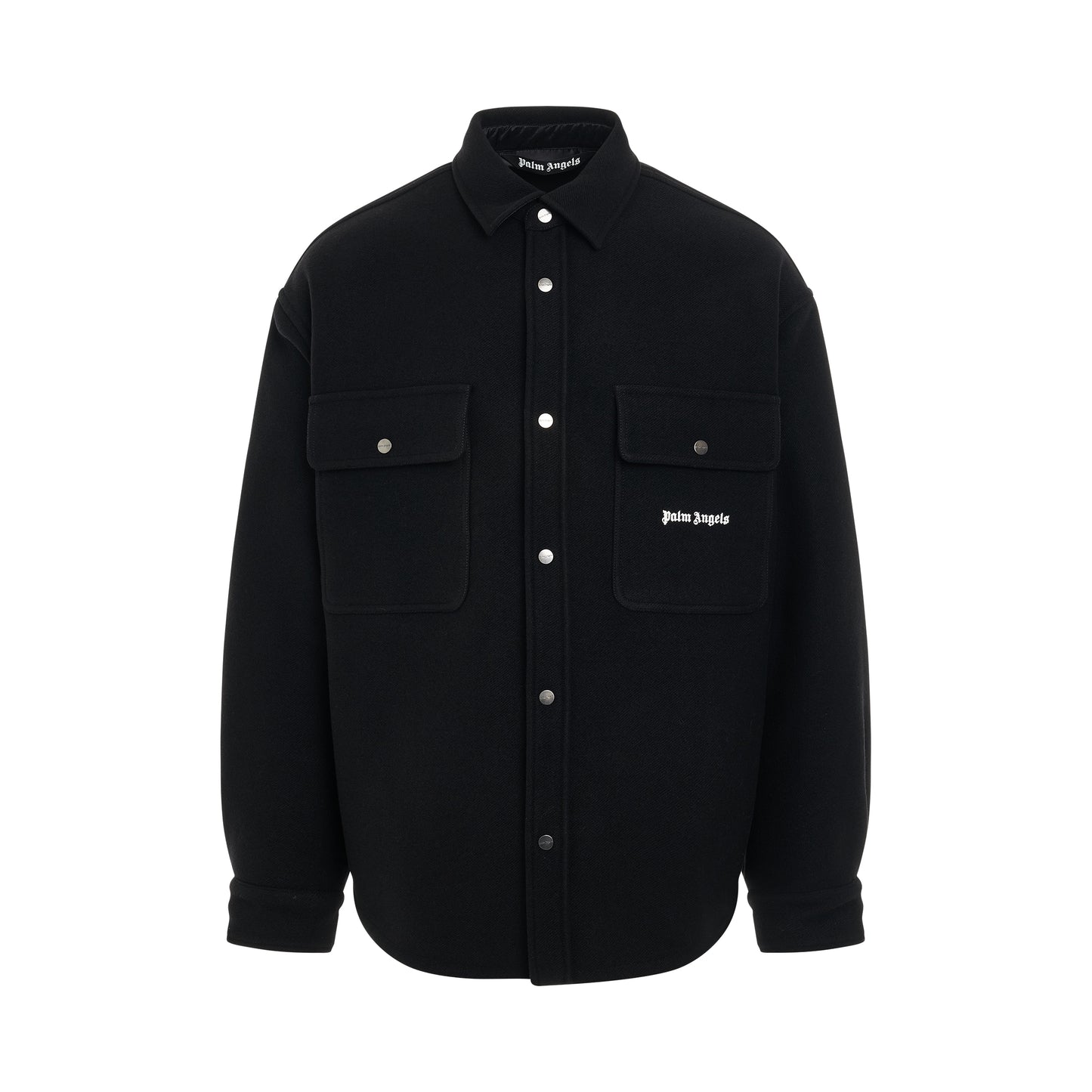 Back Logo Overshirt in Black/White