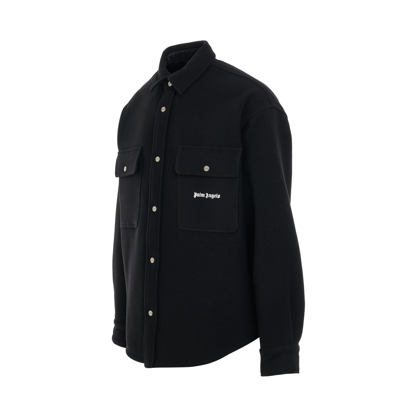 Back Logo Overshirt in Black/White