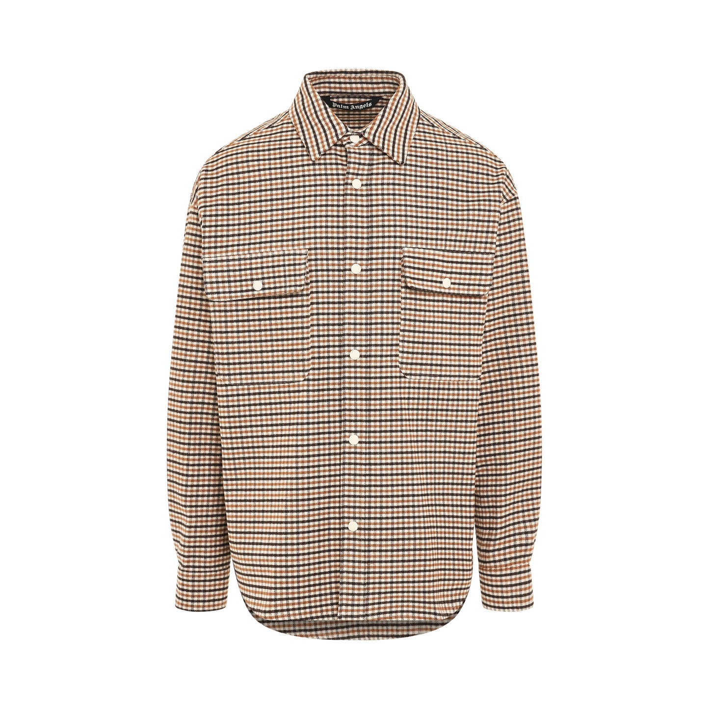 Micro Check Overshirt in Brown