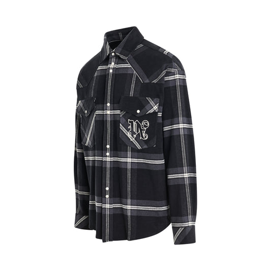 Monogram Check Over shirt in Anthracite